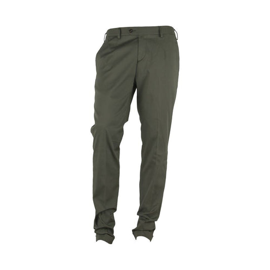 Made in Italy Elegant Green Summer Trousers for Men Made in Italy