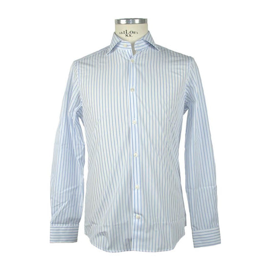 Made in Italy Elegant Light Blue Italian Cotton Shirt Made in Italy