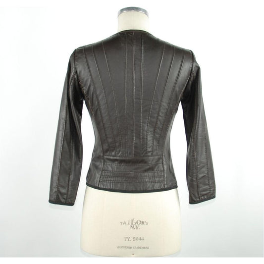 Emilio Romanelli Black Leather Women Jacket Emilio Romanelli