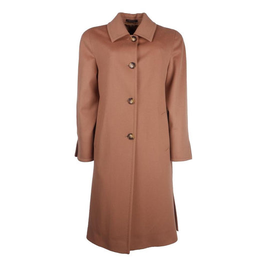 Made in Italy Chic Beige Virgin Wool Coat Made in Italy