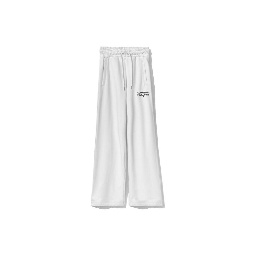 Comme Des Fuckdown Chic White Logo Sweatpants Comme Des Fuckdown