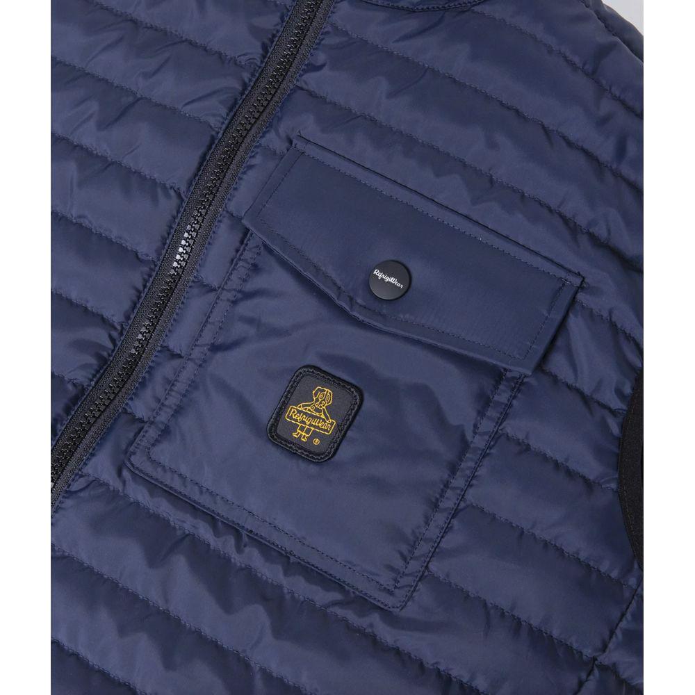 Refrigiwear Elegant Men's Down Vest in Sumptuous Blue Refrigiwear