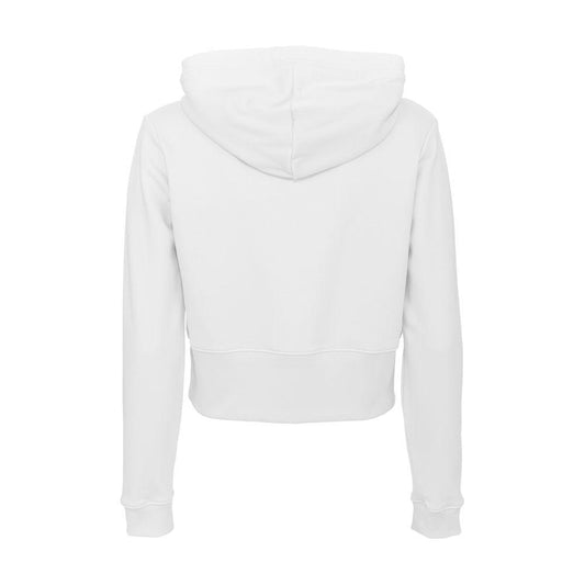 Imperfect White Cotton Women Hoodie Imperfect