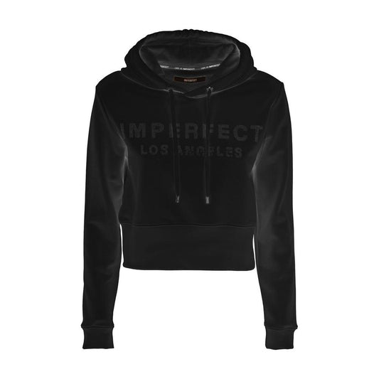 Imperfect Black Cotton Women's Hoodie Imperfect