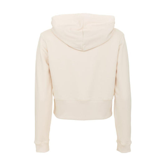 Imperfect Beige Cotton Women Hoodie Imperfect