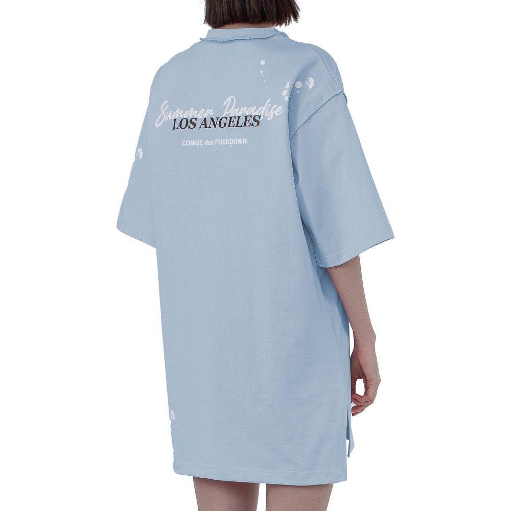 Comme Des Fuckdown Light Blue Cotton Women Dress Comme Des Fuckdown