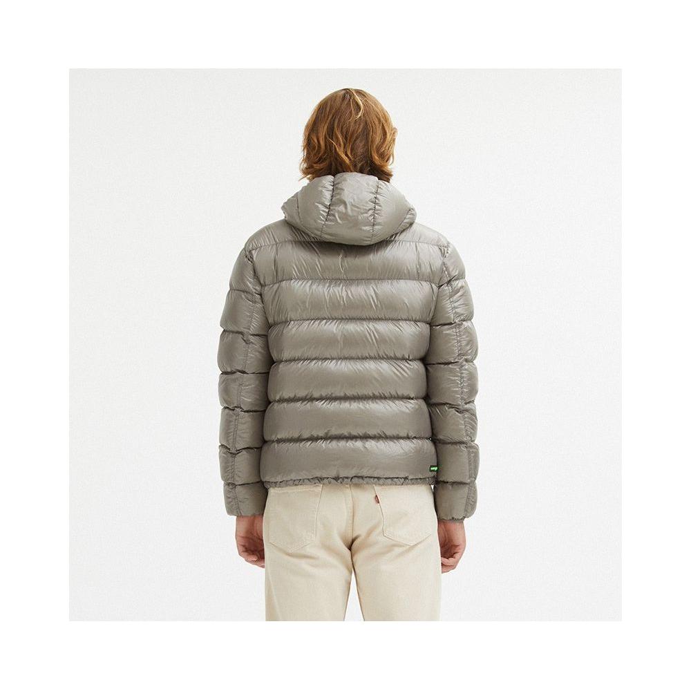 Centogrammi Reversible Hooded Jacket in Dove Grey and Brown Centogrammi