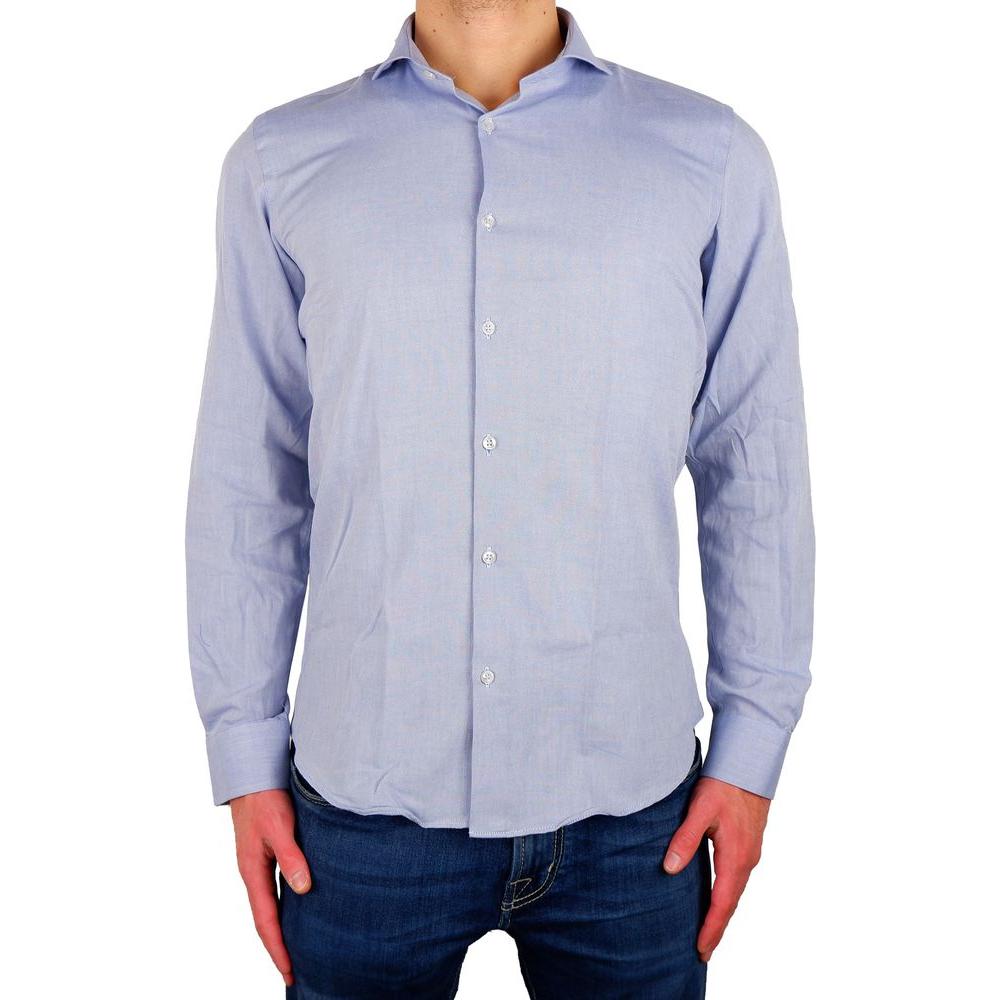 Made in Italy Elegant Milano Light Blue Oxford Shirt Made in Italy