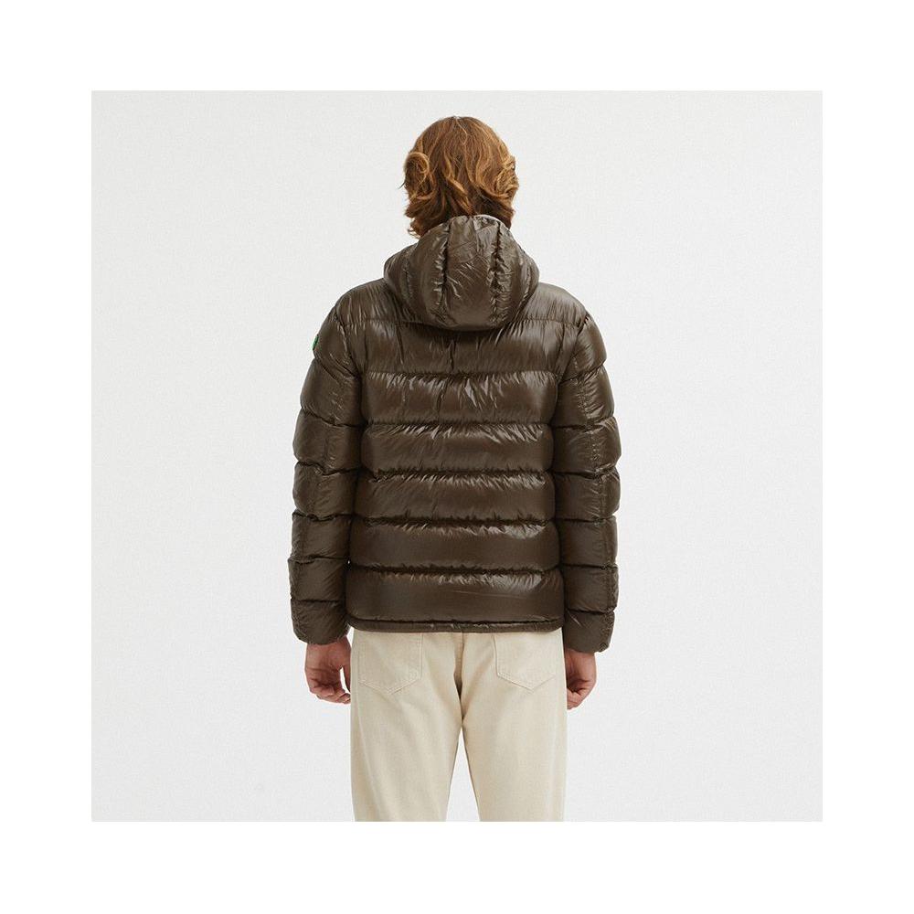 Centogrammi Reversible Hooded Jacket in Dove Grey and Brown Centogrammi