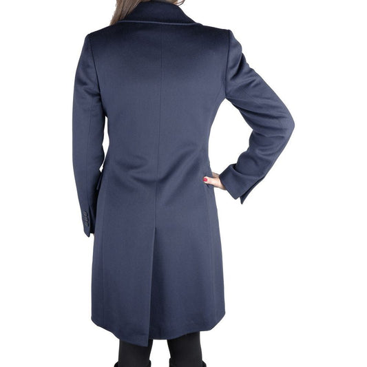 Made in Italy Elegant Blue Virgin Wool Coat Made in Italy