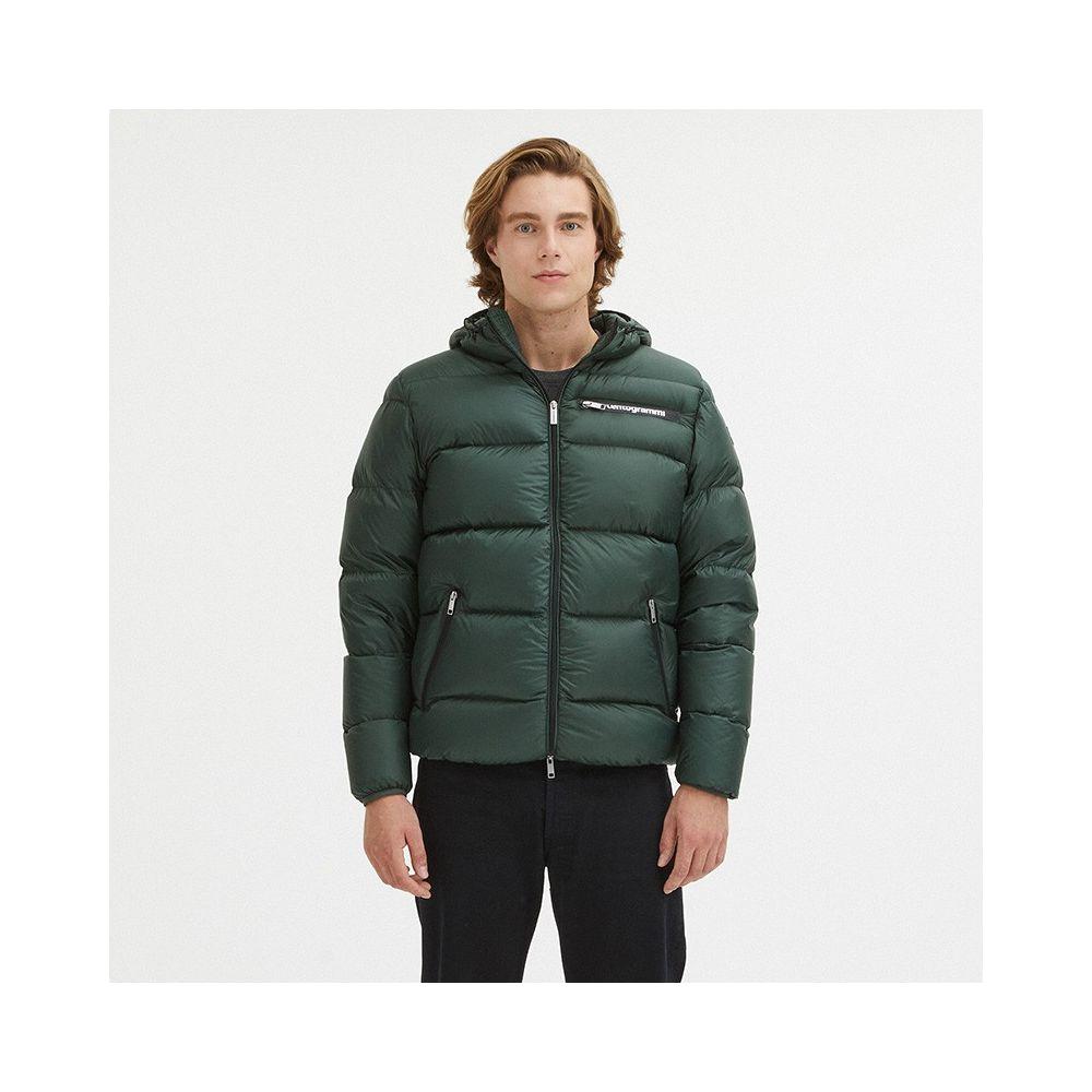 Centogrammi Sleek Dark Green Hooded Winter Jacket Centogrammi