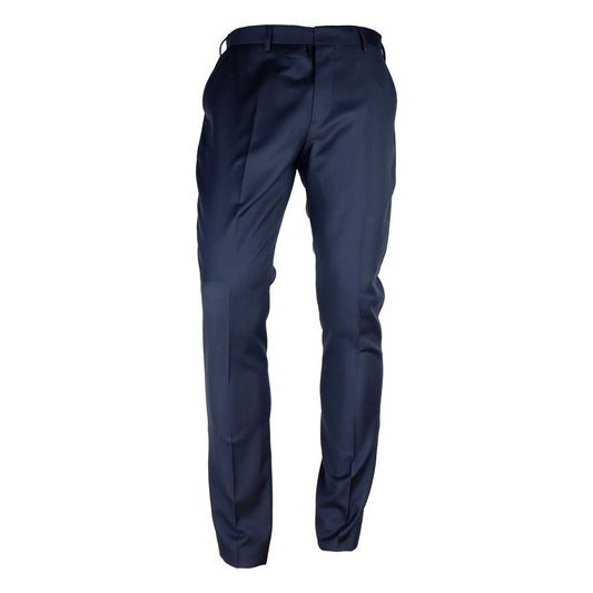 Made in Italy Blue Wool Men's Trousers Made in Italy