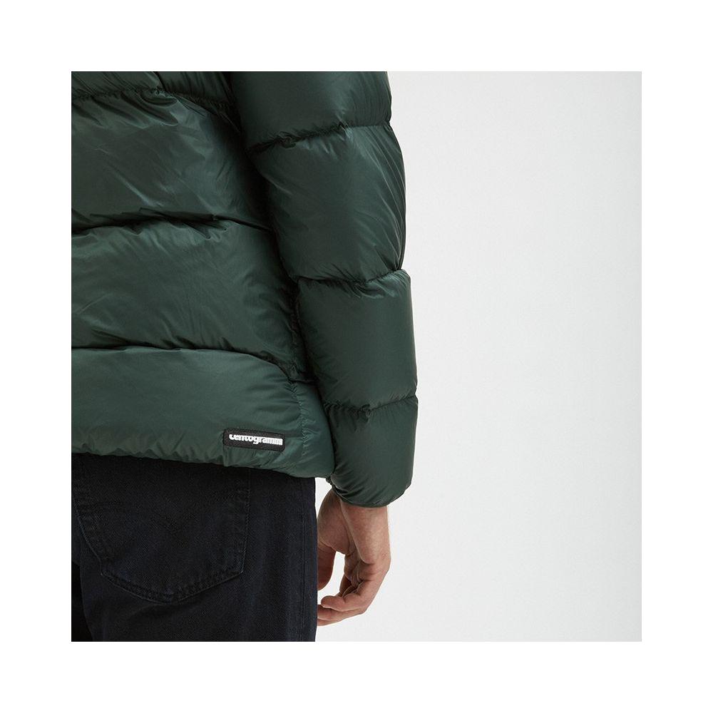 Centogrammi Sleek Dark Green Hooded Winter Jacket Centogrammi