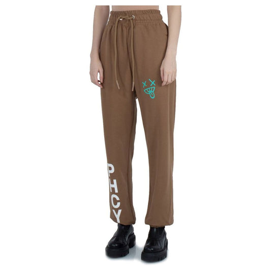 Pharmacy Industry Brown Cotton Women's Trouser Pharmacy Industry