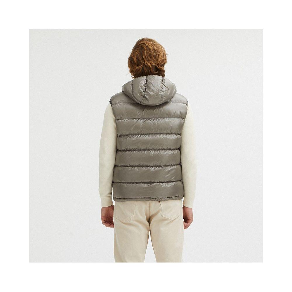 Centogrammi Reversible Goose Down Hooded Vest in Gray Centogrammi