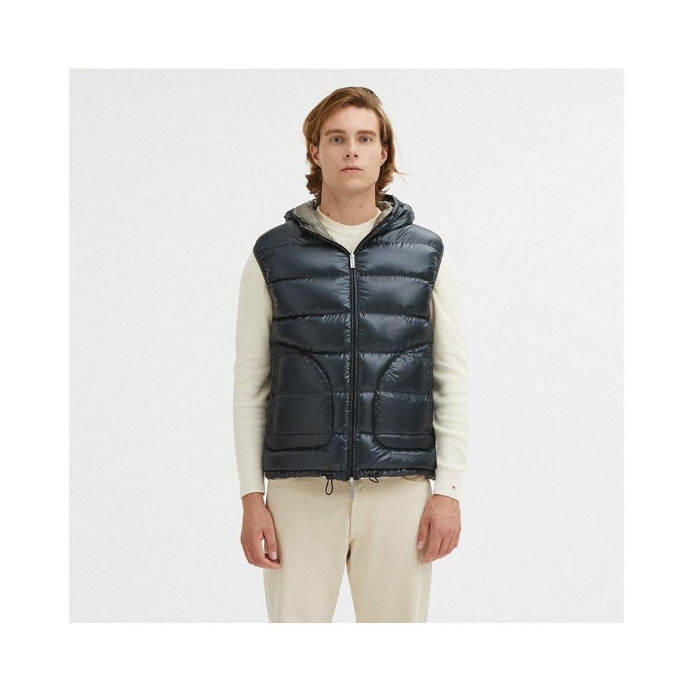 Centogrammi Reversible Goose Down Hooded Vest in Gray Centogrammi