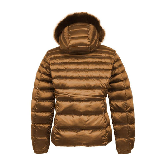 Refrigiwear Elegant Padded Down Jacket with Fur Hood Refrigiwear