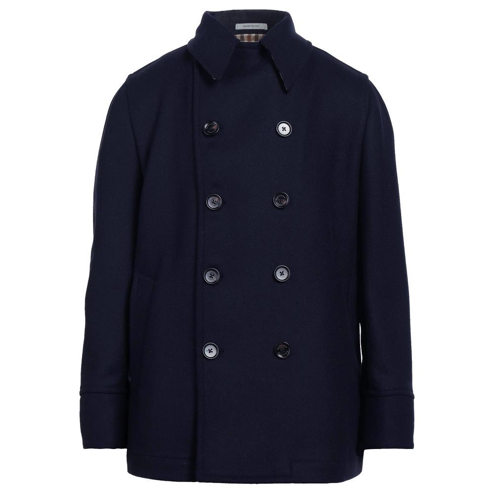 Aquascutum Elegant Double-Breasted Men's Wool Coat Aquascutum