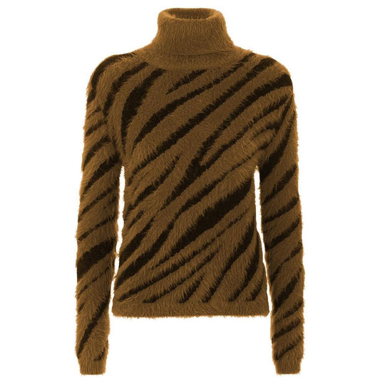 Imperfect Elegant Striped High Collar Sweater WOMAN SWEATERS Imperfect