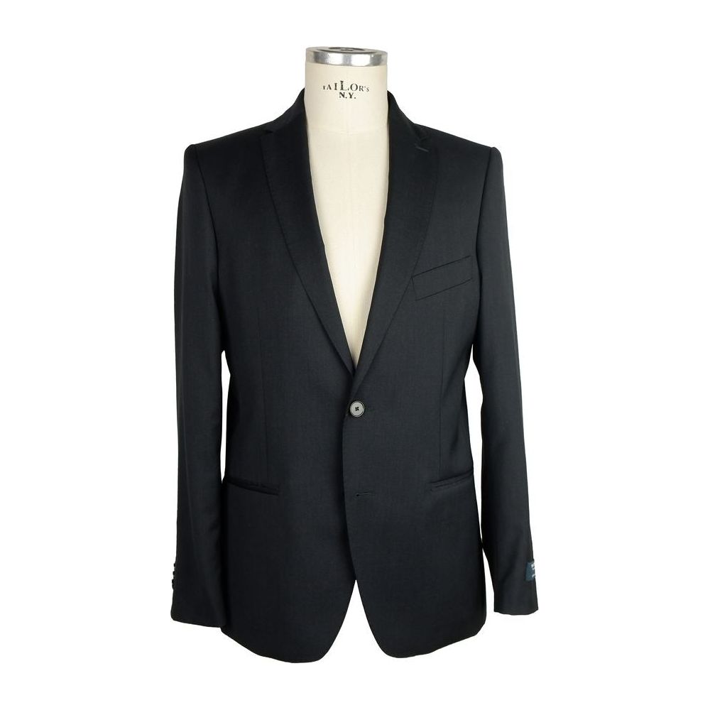 Made in Italy Elegant Milano Black Wool Suit Made in Italy