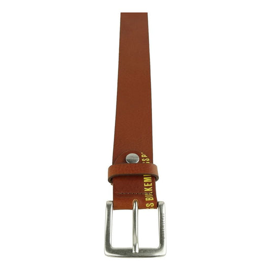 Bikkembergs Elegant Cognac Leather Belt for Men Bikkembergs