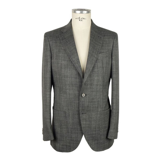 Emilio Romanelli Gray Wool Men Jacket Emilio Romanelli