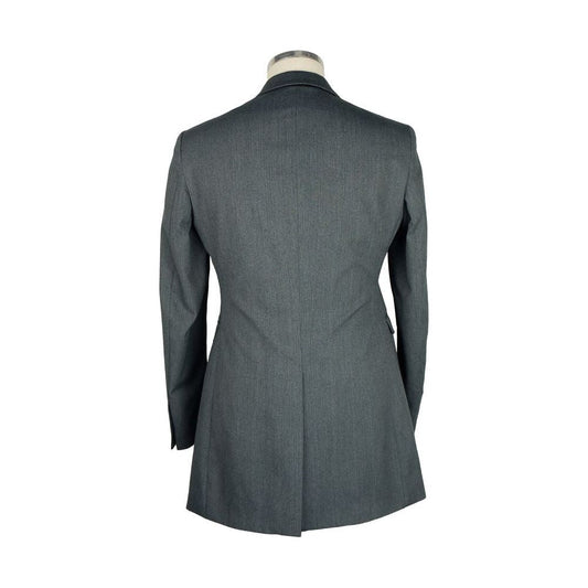 Emilio Romanelli Elegant Gray Wool Blend Men's Short Coat Emilio Romanelli