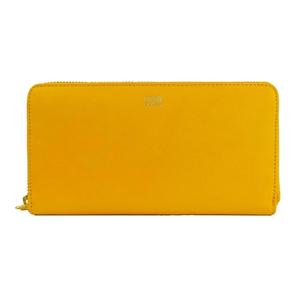 Cavalli Class Elegant Calfskin Leather Wallet in Vibrant Yellow Cavalli Class