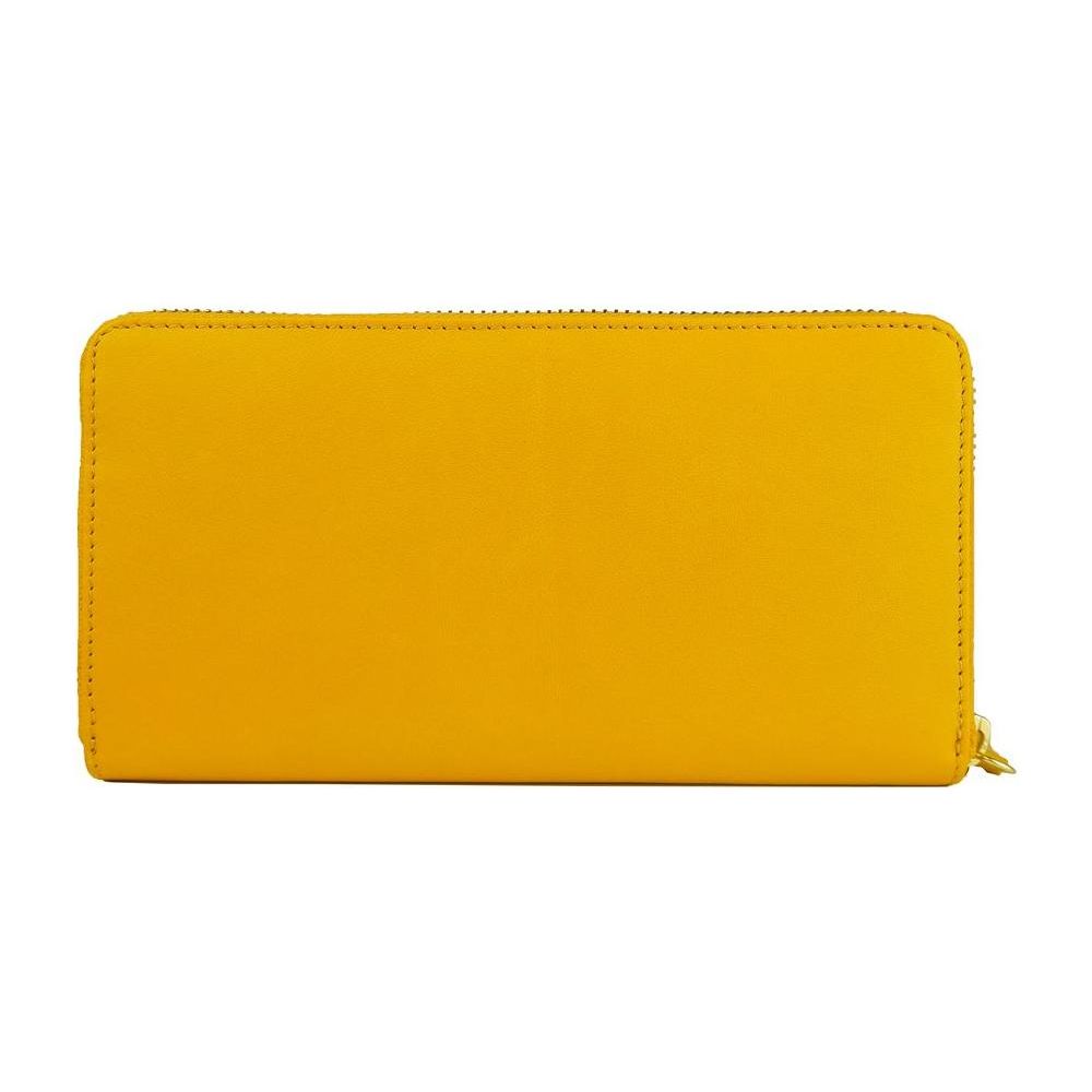 Cavalli Class Elegant Calfskin Leather Wallet in Vibrant Yellow Cavalli Class