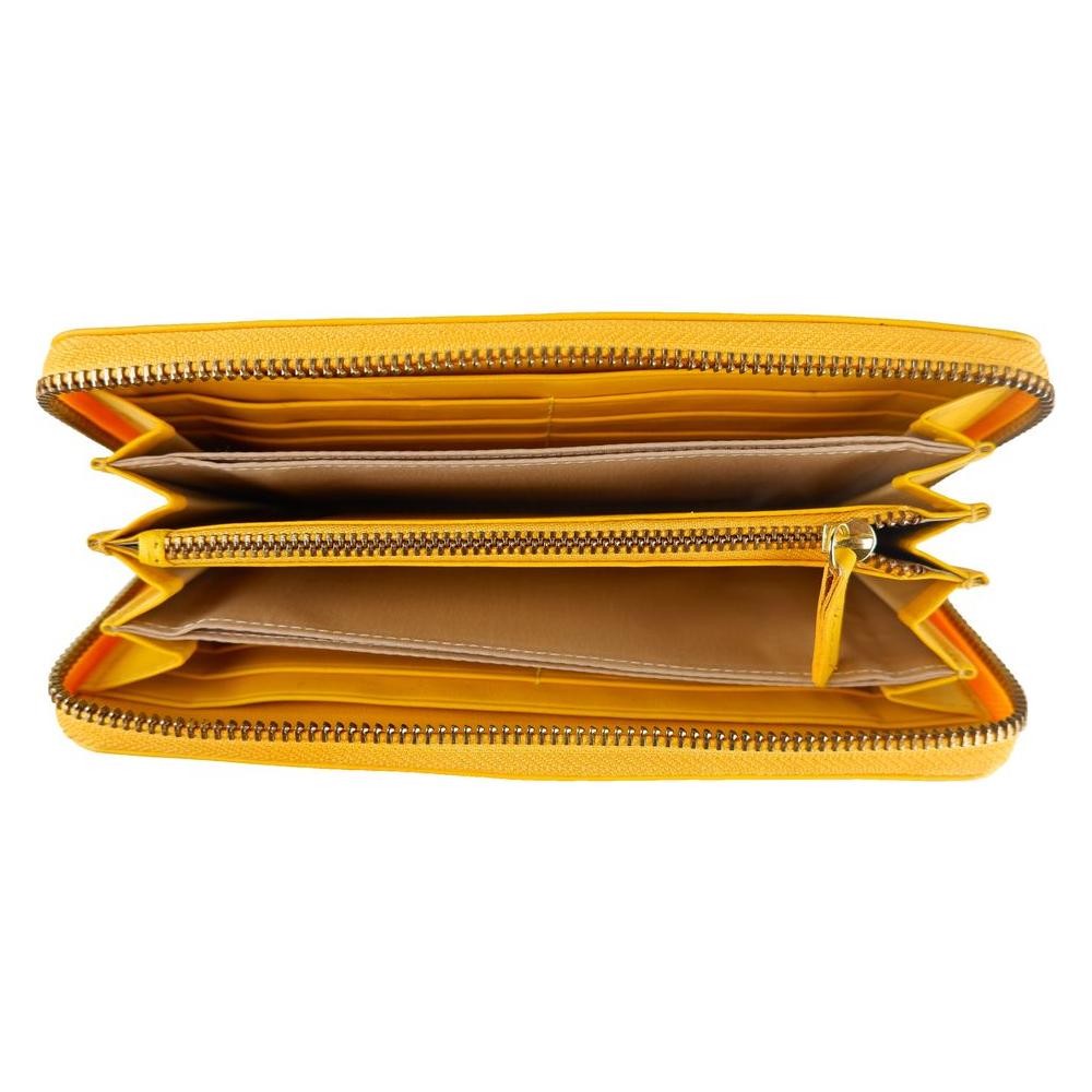 Cavalli Class Elegant Calfskin Leather Wallet in Vibrant Yellow Cavalli Class