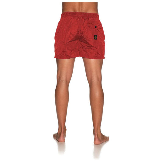 Refrigiwear Red Nylon Men Swim Shorts Refrigiwear