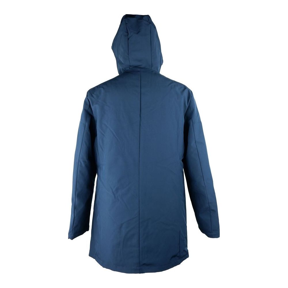 Refrigiwear Stylish Men's Long Hooded Jacket in Blue Refrigiwear