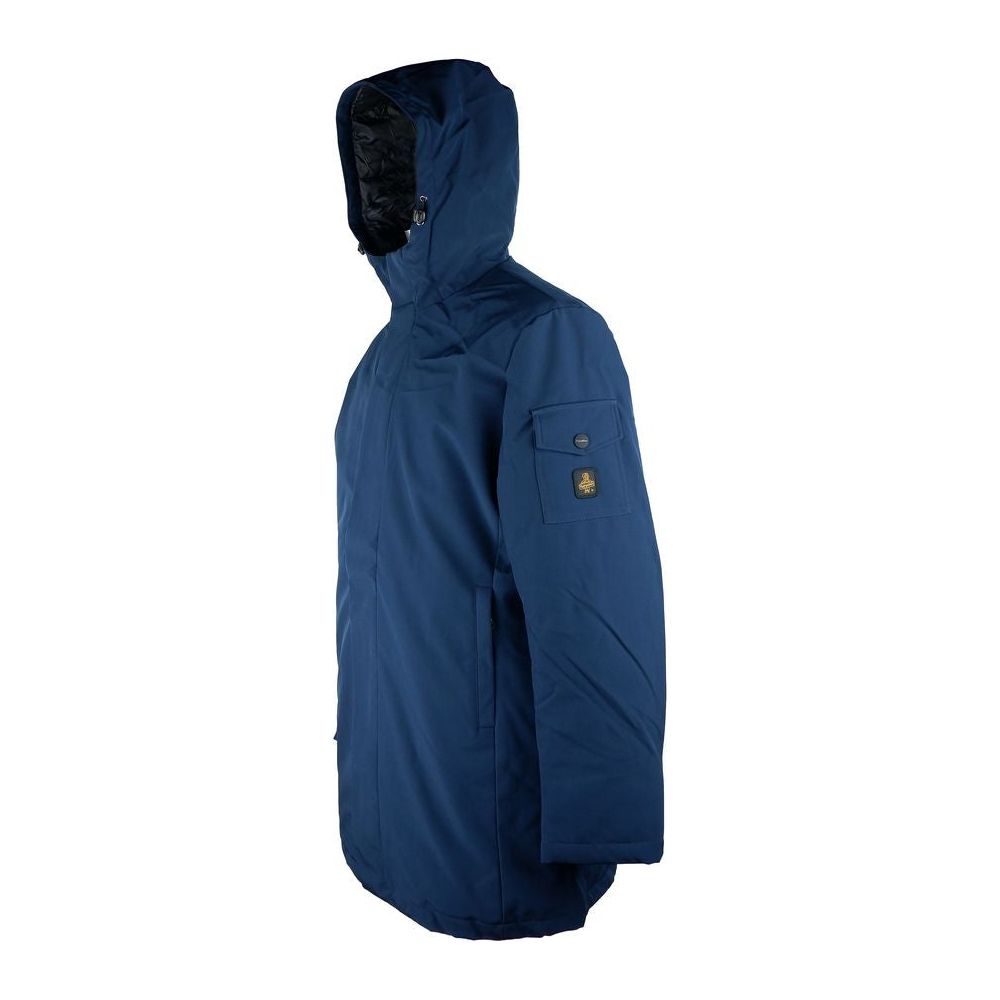 Refrigiwear Stylish Men's Long Hooded Jacket in Blue Refrigiwear