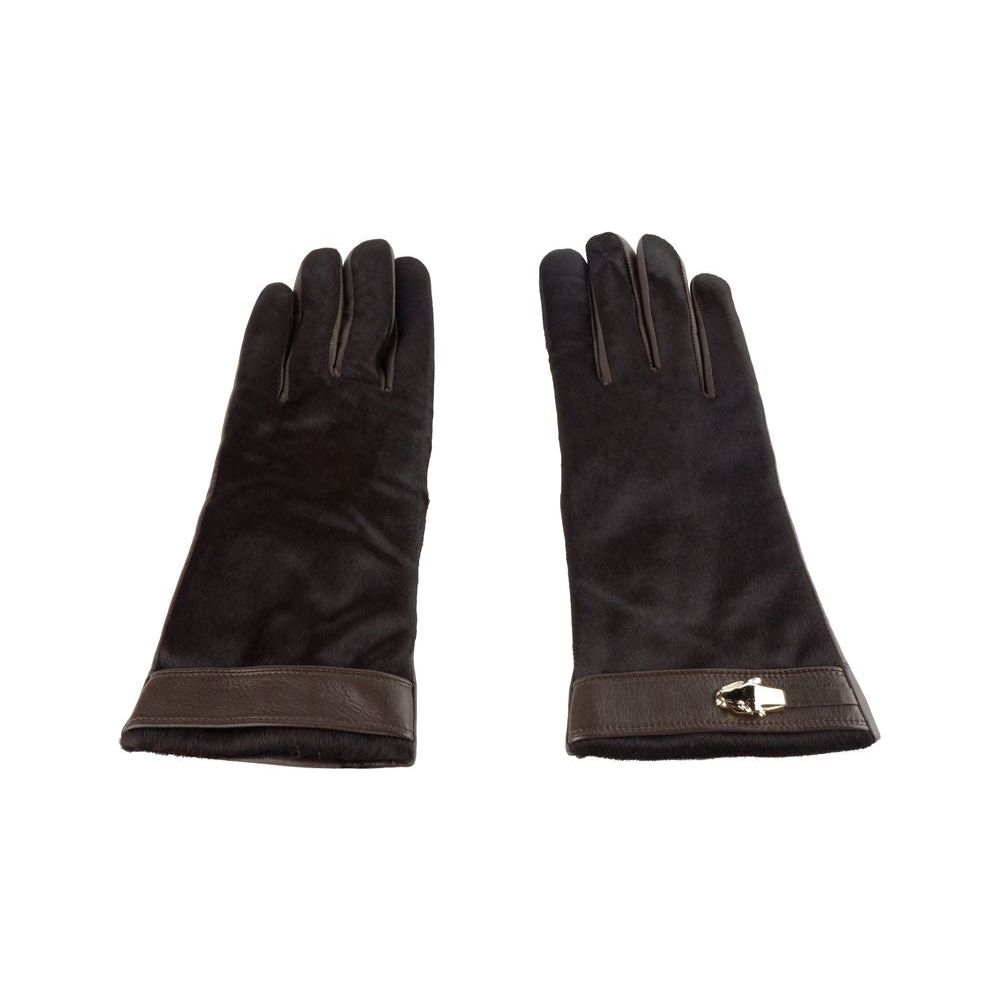 Cavalli Class Elegant Dark Brown Ladies Gloves Cavalli Class