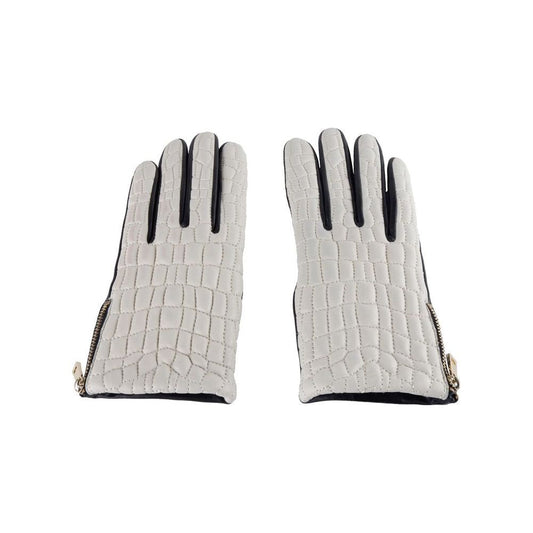 Cavalli Class Elegant Gray Lambskin Gloves Cavalli Class