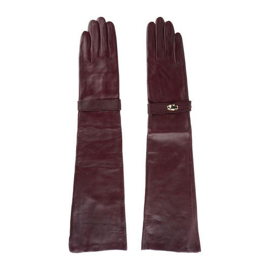 Cavalli Class Red Lambskin Women Glove Cavalli Class