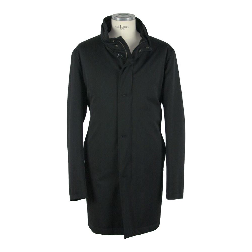 Made in Italy Elegant Black Wool-Blend Jacket Made in Italy