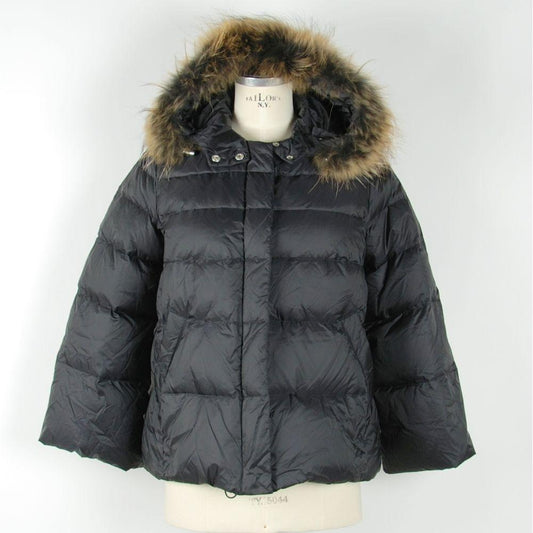 Emilio Romanelli Elegant Black Polyamide Jacket with Fur Emilio Romanelli