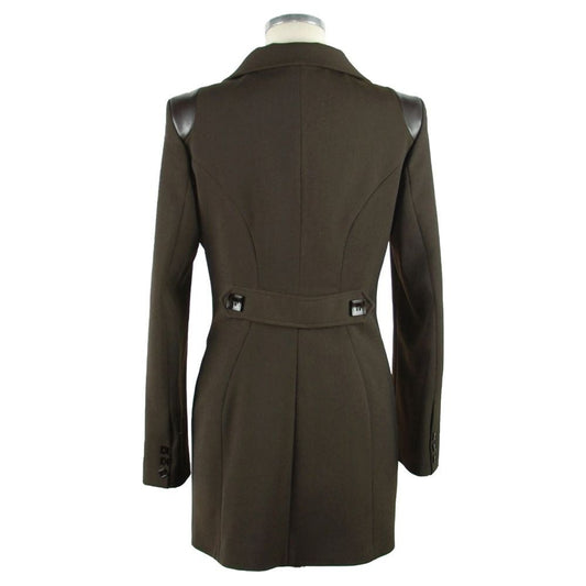 Emilio Romanelli Elegant Brown Overcoat with Button Closure Emilio Romanelli