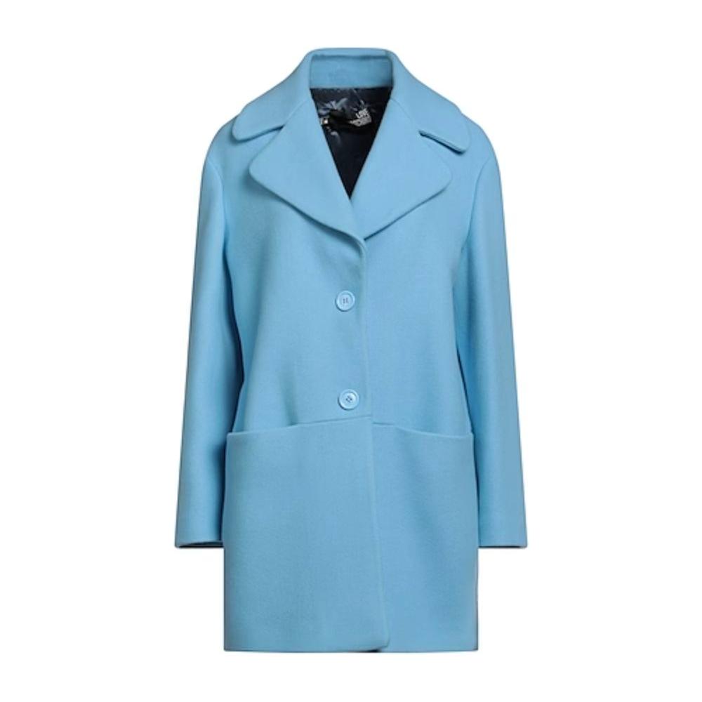 Love Moschino Elegant Light Blue Wool Coat Love Moschino