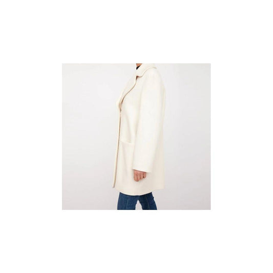 Love Moschino Chic White Winter Elegance Long Coat Love Moschino