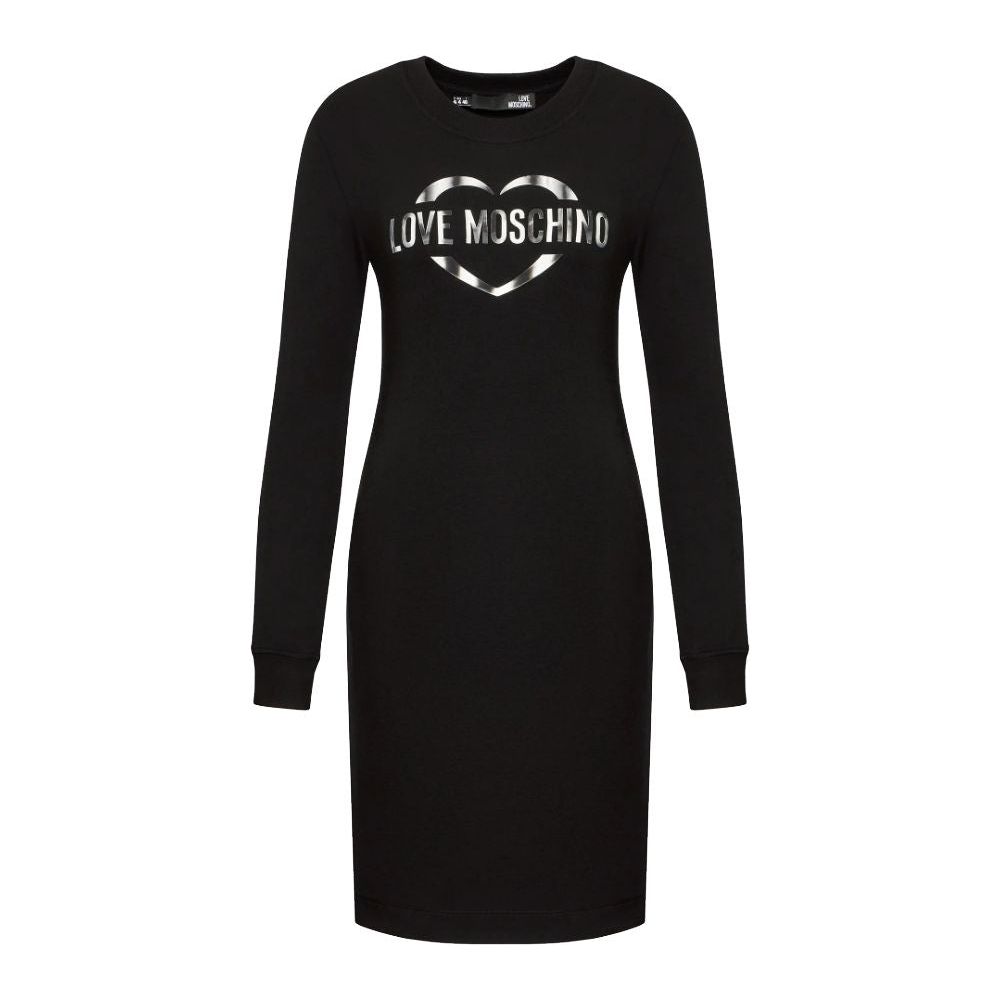 Love Moschino Chic Cotton Blend Logo Dress Love Moschino