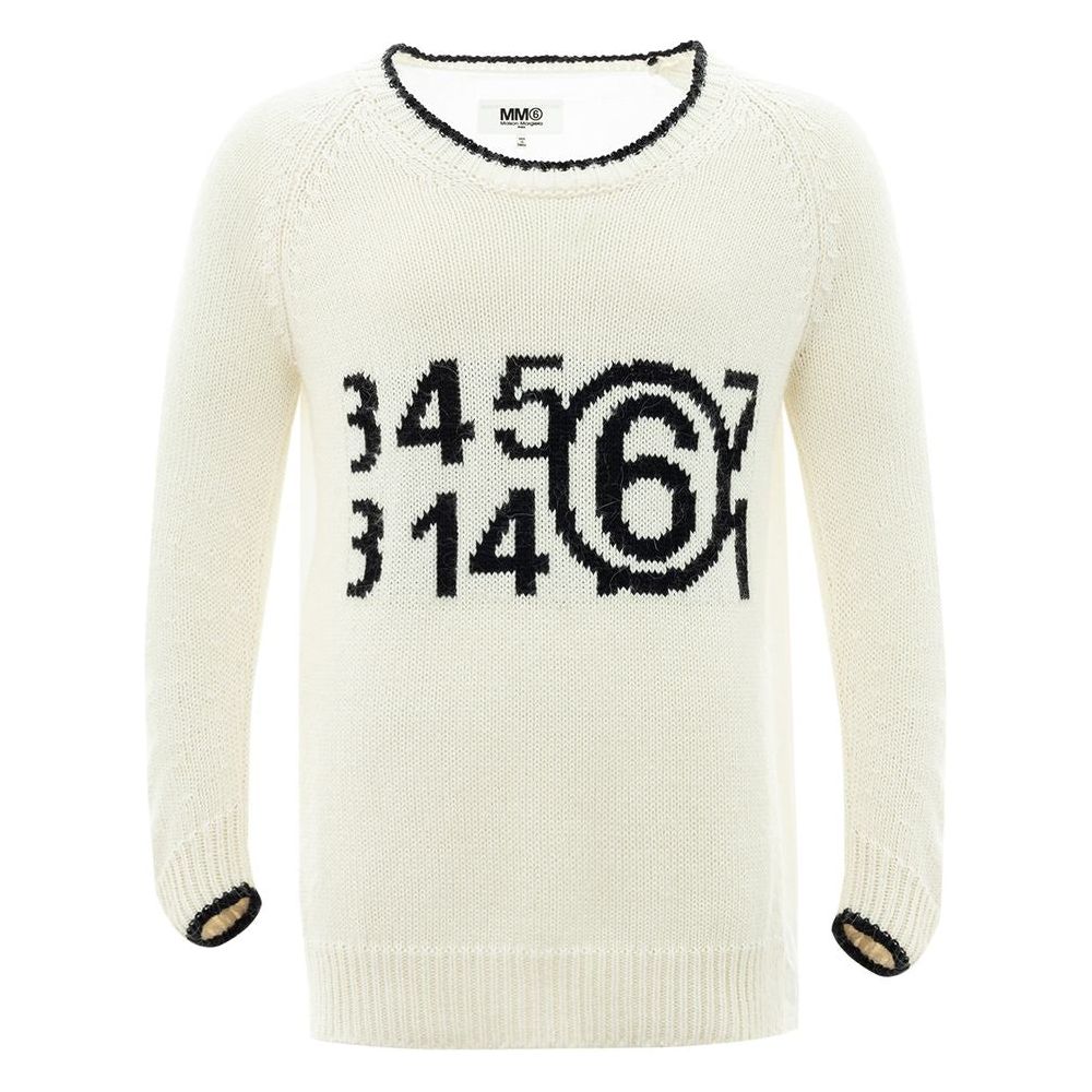 MM6 Maison Margiela Elegant White Cotton Sweater for Men MM6 Maison Margiela