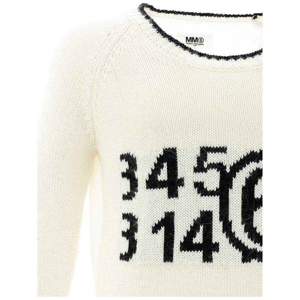 MM6 Maison Margiela Elegant White Cotton Sweater for Men MM6 Maison Margiela