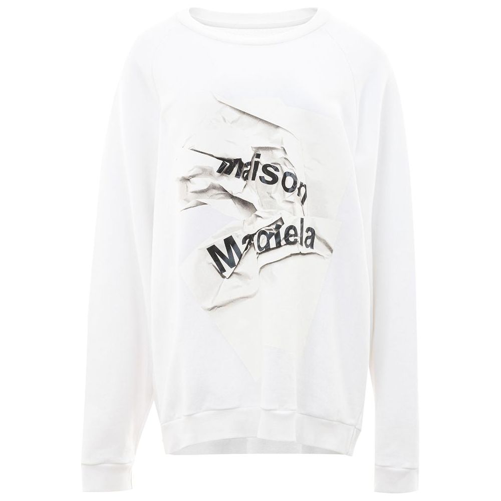 Maison Margiela Elegant Cotton Knit Sweater in Pristine White Maison Margiela