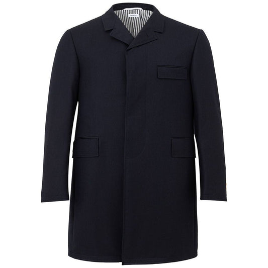 Thom Browne Elegant Wool Jacket in Signature Blue Thom Browne Black