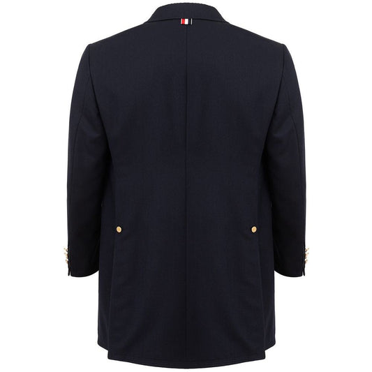 Thom Browne Elegant Wool Jacket in Signature Blue Thom Browne Black