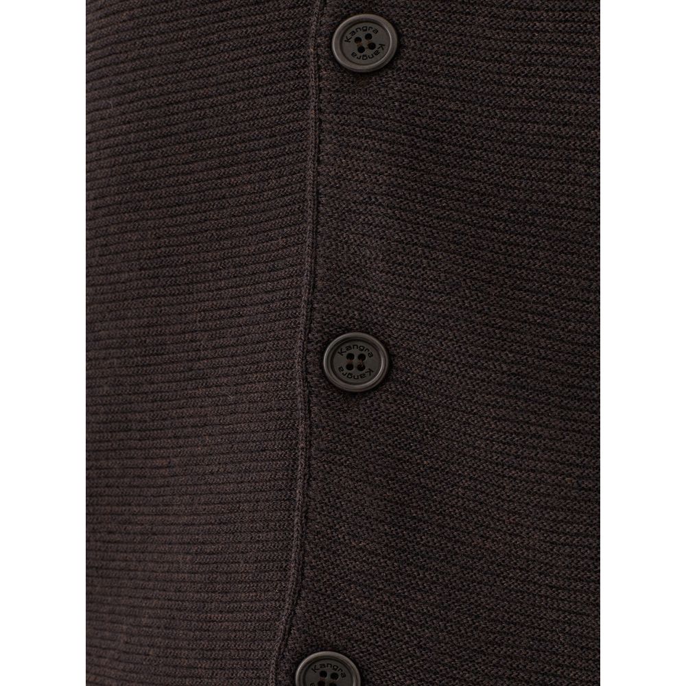 KANGRA Elegant Wool Brown Cardigan for Men KANGRA