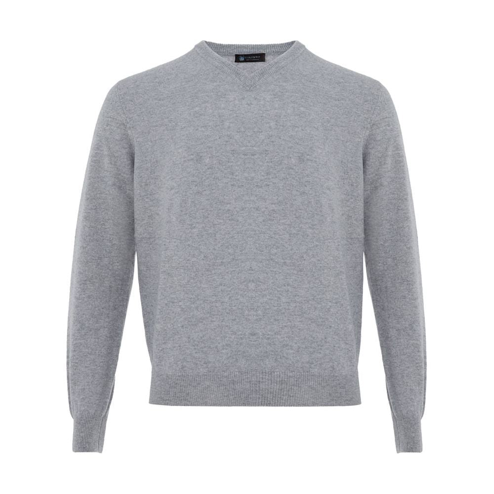 Colombo Elegant Gray Cashmere Men's Sweater Colombo