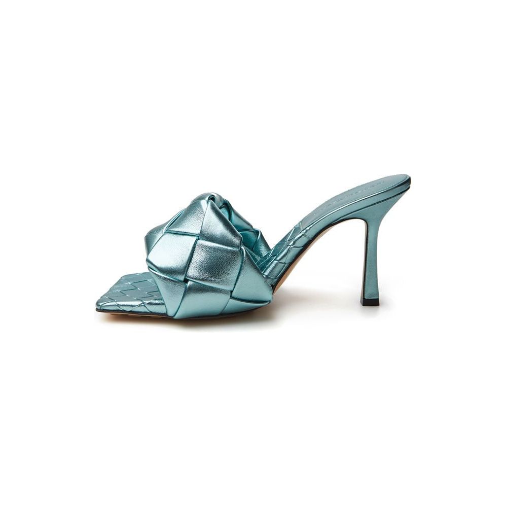 Bottega Veneta Elegant Light Blue Leather Sandals Bottega Veneta